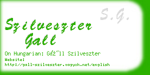 szilveszter gall business card